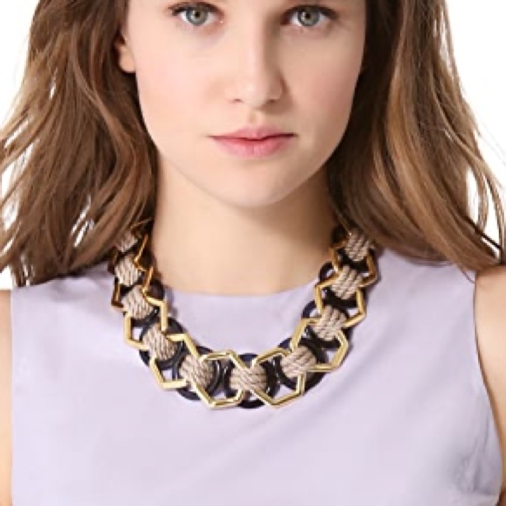 Tory Burch | Gold hexagon and rope necklace #343 • HOST PICK - Picture 1 of 7